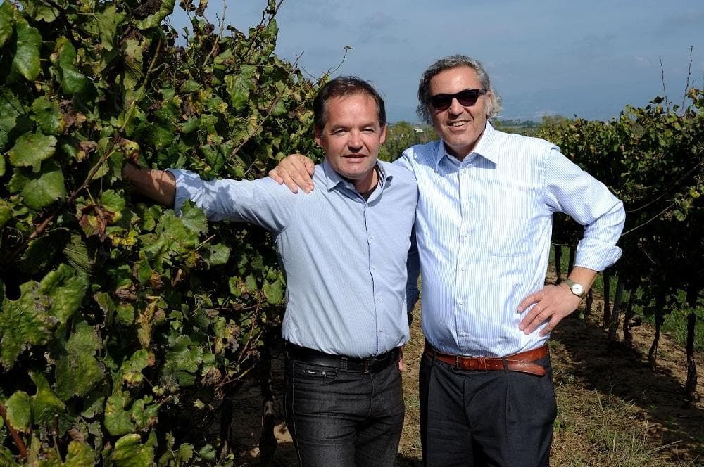 Paolo Tiefenthaler (winemaker) and Antonio Santarelli (owner of Casale del Giglio)